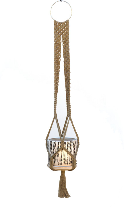 Shop brown macrame plant hangers