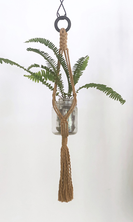 Shop small macrame plant hanger in toffee brown