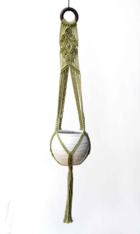 Fern Green Macrame Plant Hanger