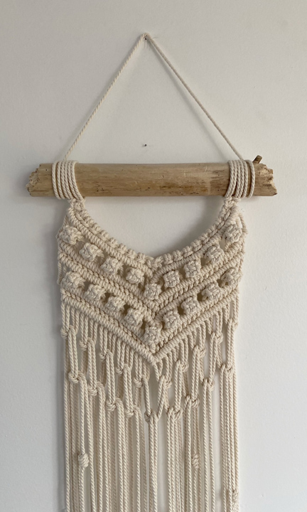 Shop White Macrame Wall Hanging on Driftwood