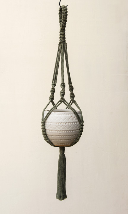 Shop Green Macrame Plant Hanger