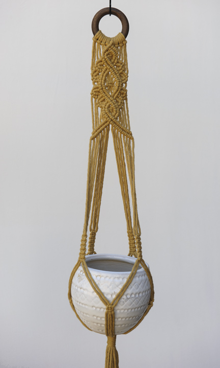 Shop mustard yellow macrame plant hanger