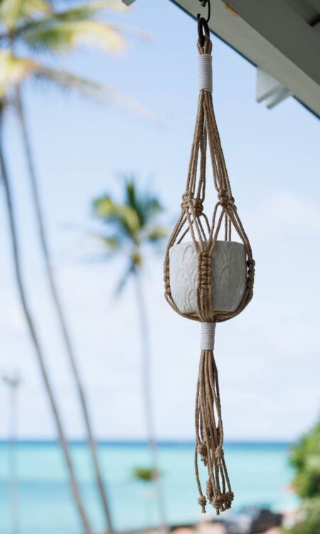 Shop jute macrame plant hanger in Lanikai, Kailua, Kaneohe Hawaii