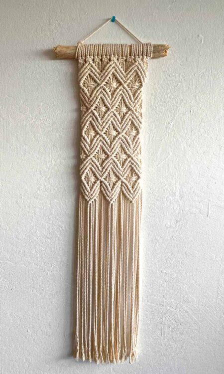 Vertical macrame wall hanging