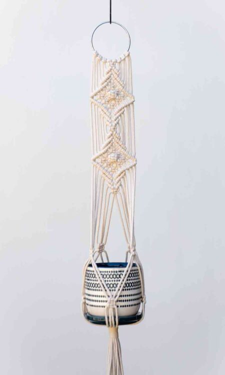 White Macrame Plant Hanger