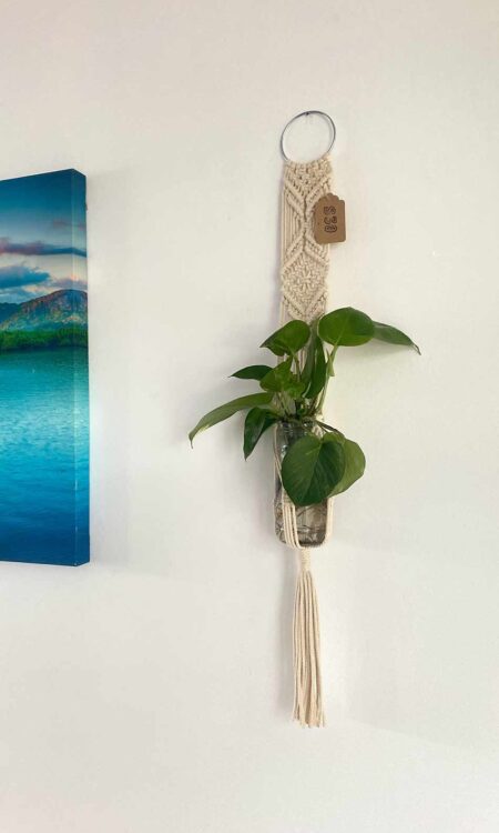 Shop home decor and white macrame plant hanger in Kailua, Hawaii or online
