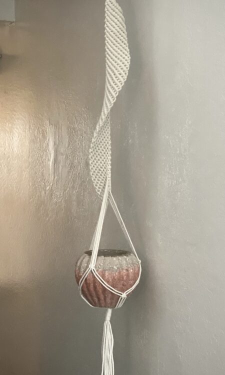 Farrah Macrame Plant Hanger - White Indoor/Outdoor