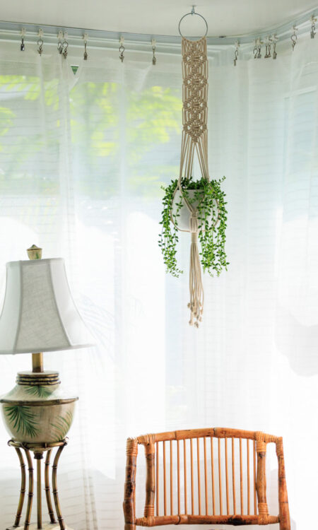White Macrame Plant Hanger