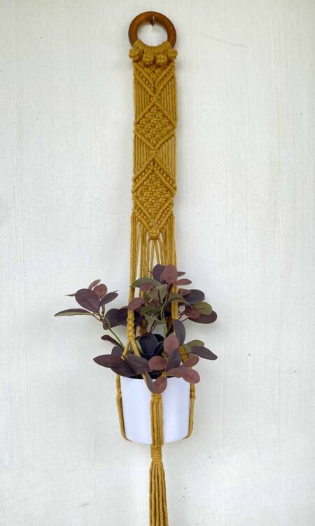 Macrame Plant Hanger - Juliet - Mustard Yellow