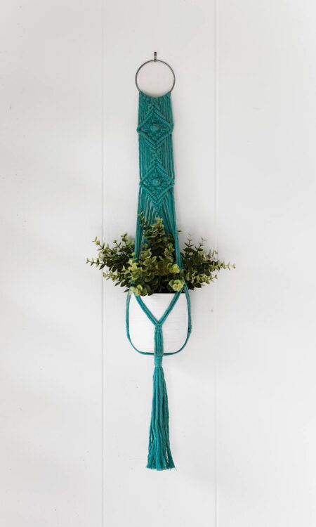 Macrame Plant Hanger - Sierra - Aquamarine