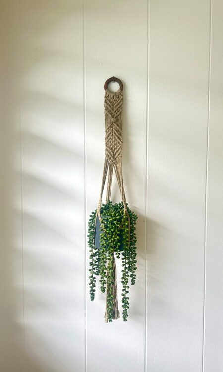 Macrame plant hanger in sandstorm brown for sale for $30, online or in Kailua, Hawaii