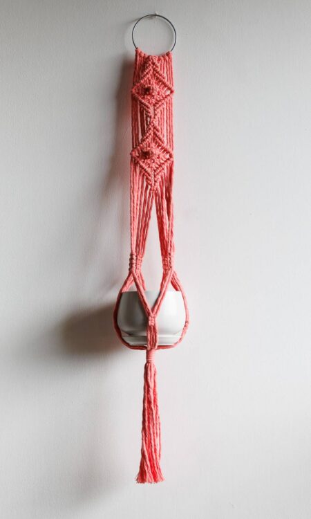 Shop salmon pink macrame plant hanger