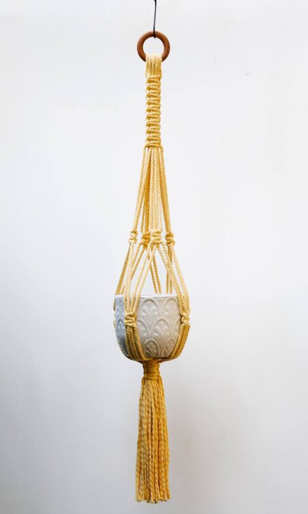 Buy sunshine yellow macrame plant hanger