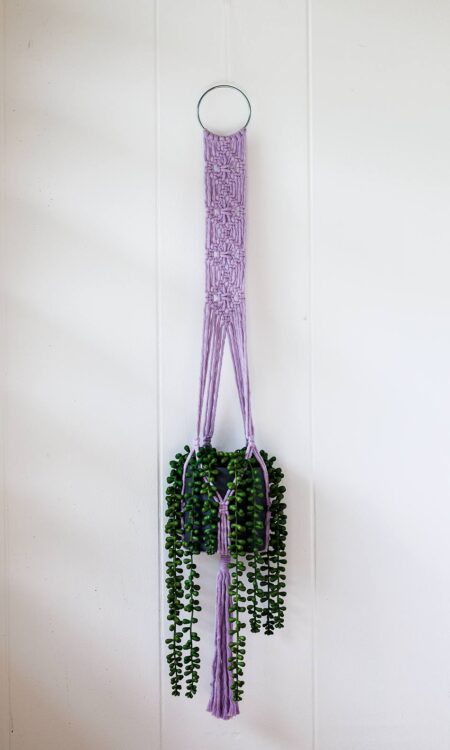 Macrame Plant Hanger in Lilac Purple for sale online or in Kailua, on Oahu, Hawaii