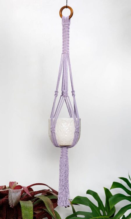 Shop Macrame Plant Hanger in Lilac Purple