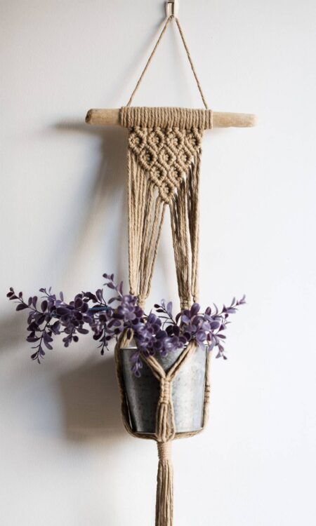 Macrame plant hanger in brown