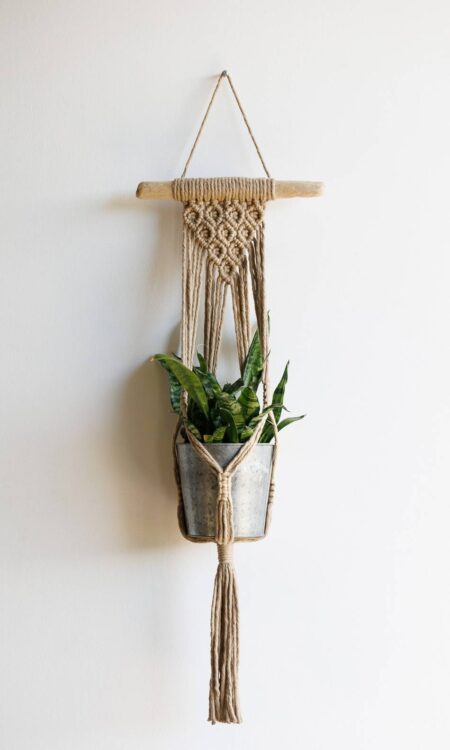 Shop earthy brown macrame plant hanger