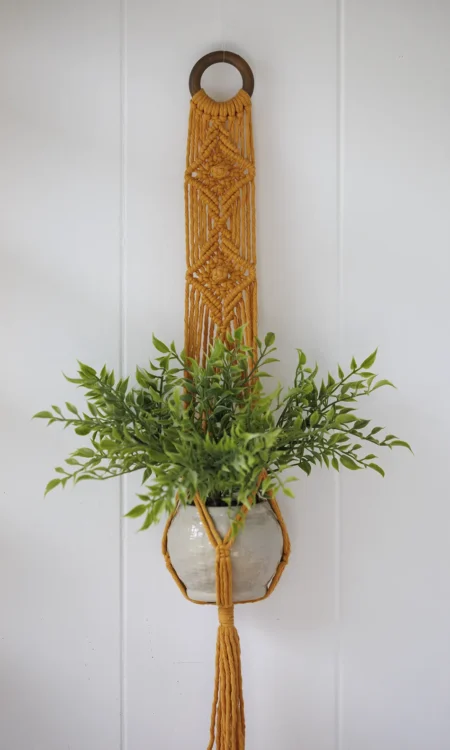 Mustard Yellow Macrame Plant Hanger